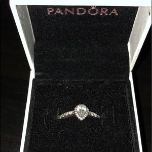 Radiant teardrop Pandora ring
